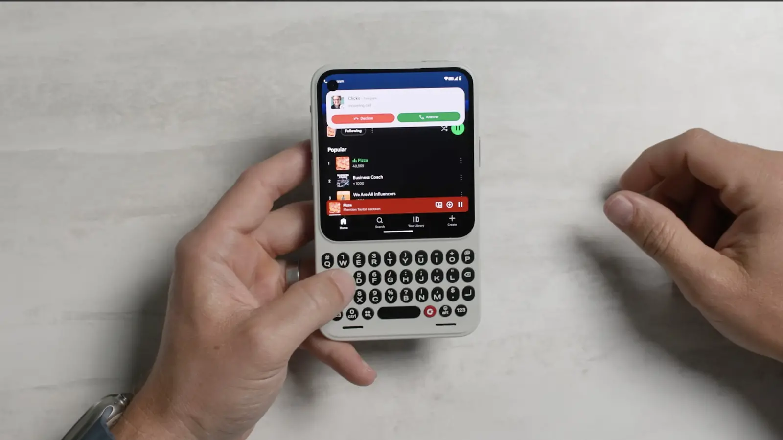Clicks shows off its Communicator smartphone with a Blackberry-like keyboard